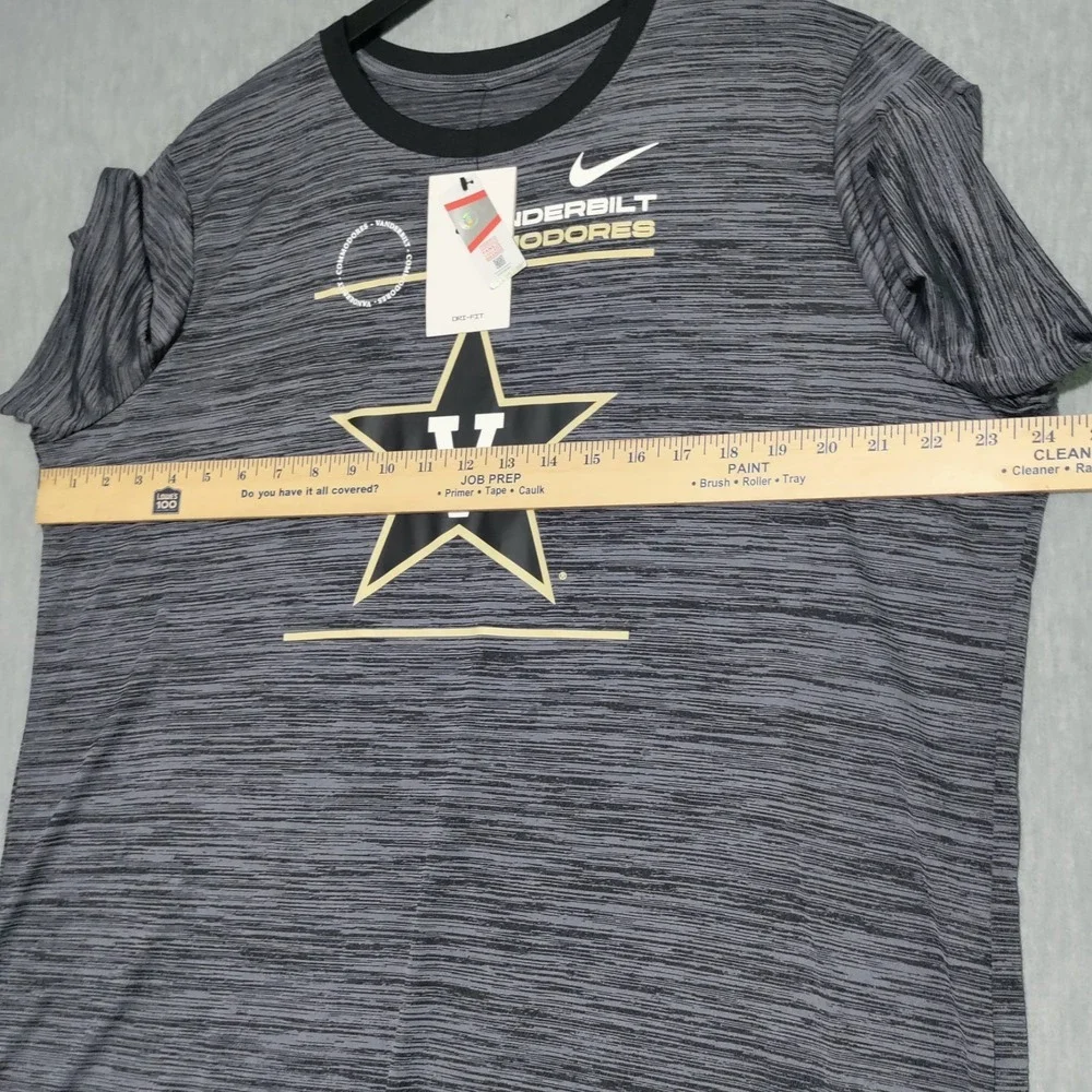 Vanderbilt Commodores Nike Tee Dri-Fit Shirt Womens XXL Gray Logo NEW